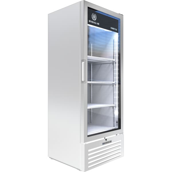 Beverage-Air Refrigerated Glass Door Merchandiser, White, LED Lighting, 8.77 cu. ft. MT12-1W - main